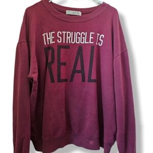 Wound Up Burgundy Graphic Sweatshirt
